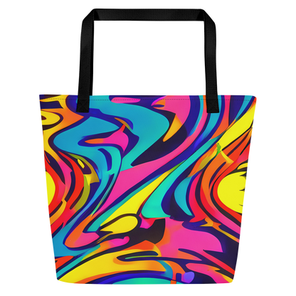 Large Tote Bag w/ Pocket - Electric Ecstasy