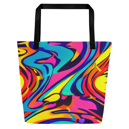 Large Tote Bag w/ Pocket - Electric Ecstasy