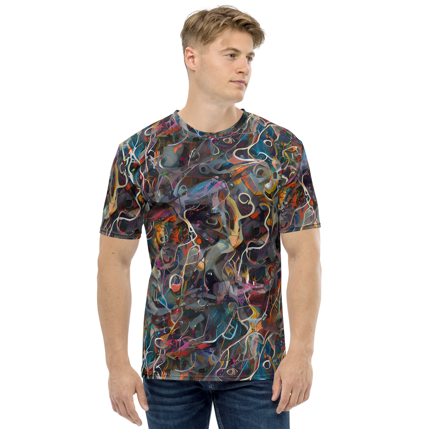 Men's Crew Neck T-Shirt - Chromatic Entanglement