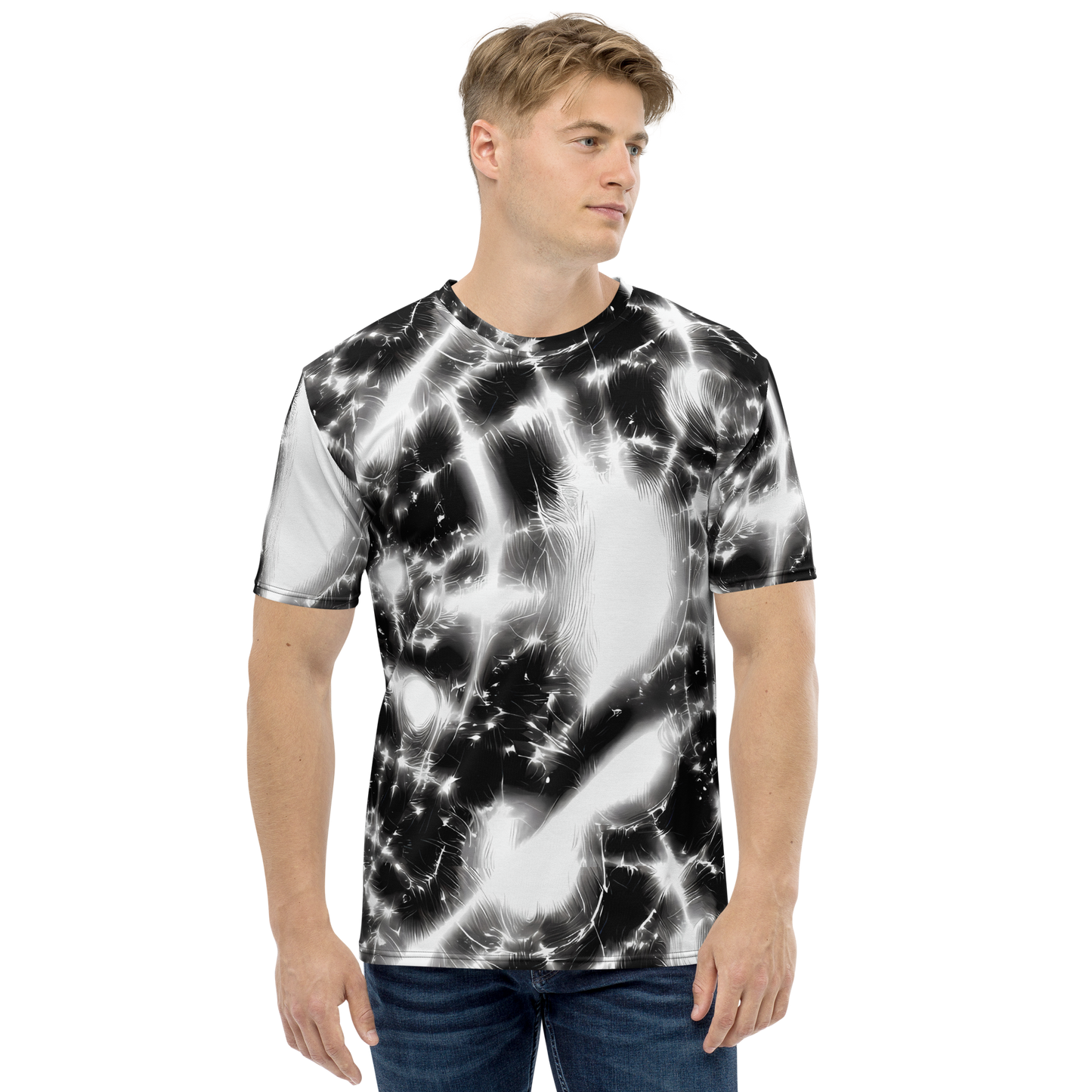 Men's Crew Neck T-Shirt - Electric Nightfall