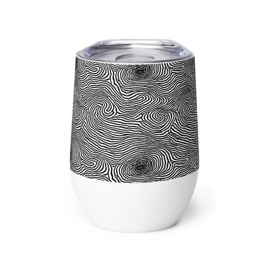 Wine Tumbler - Black And White Rhapsody