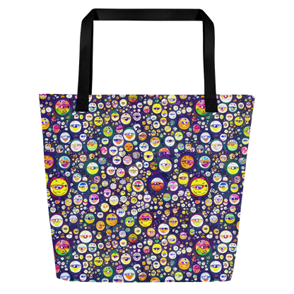 Large Tote Bag w/ Pocket - Whimsical Eyescape