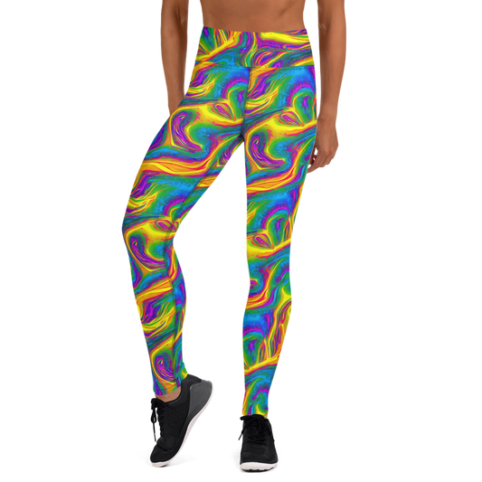 Yoga Leggings - Electric Aurora