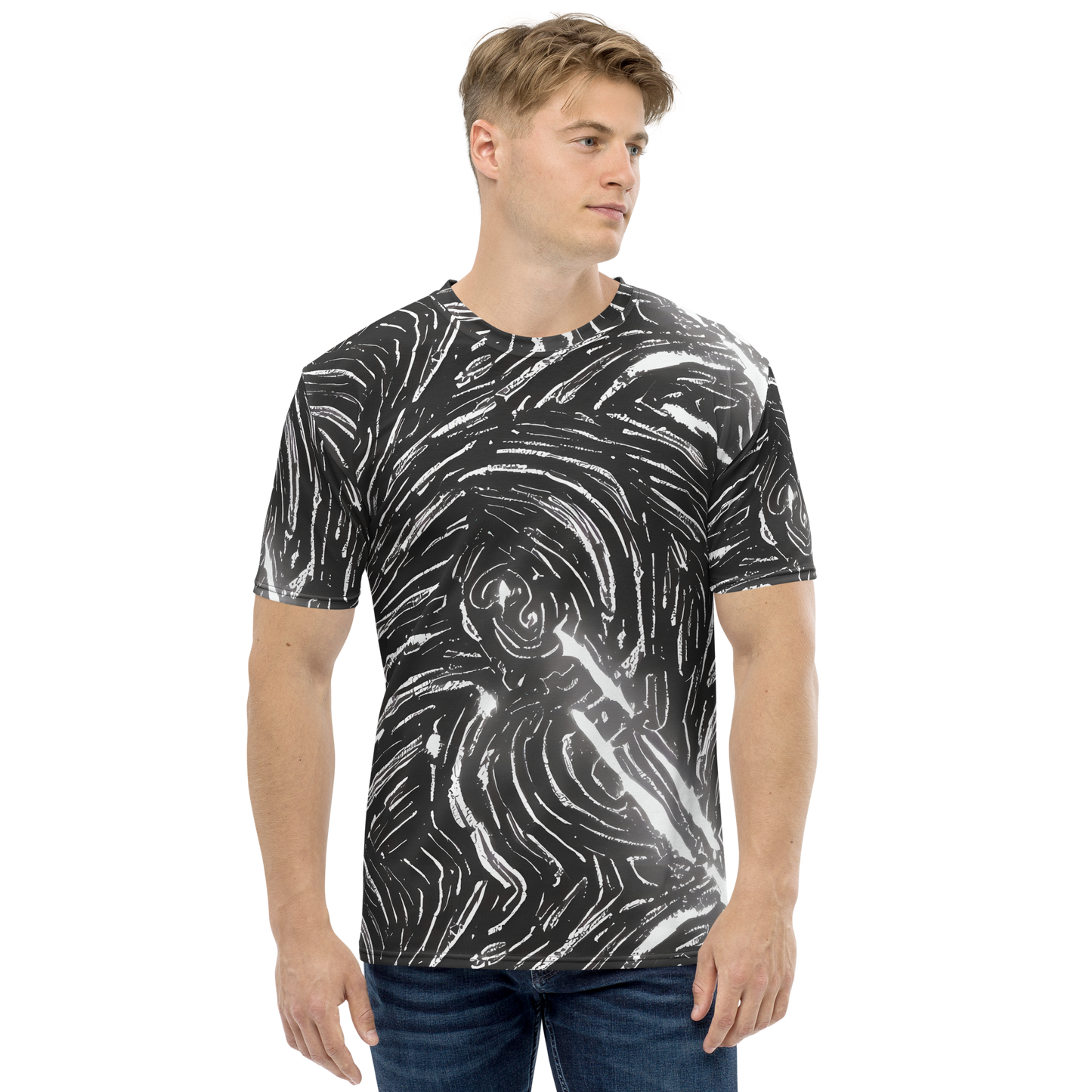 Men's Crew Neck T-Shirt - Silver Swirl