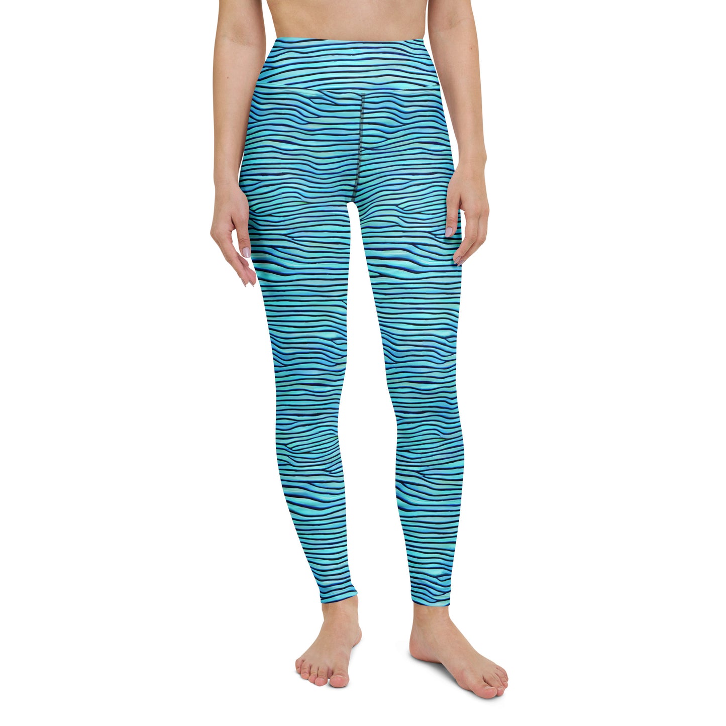 Yoga Leggings - Aqua Drift