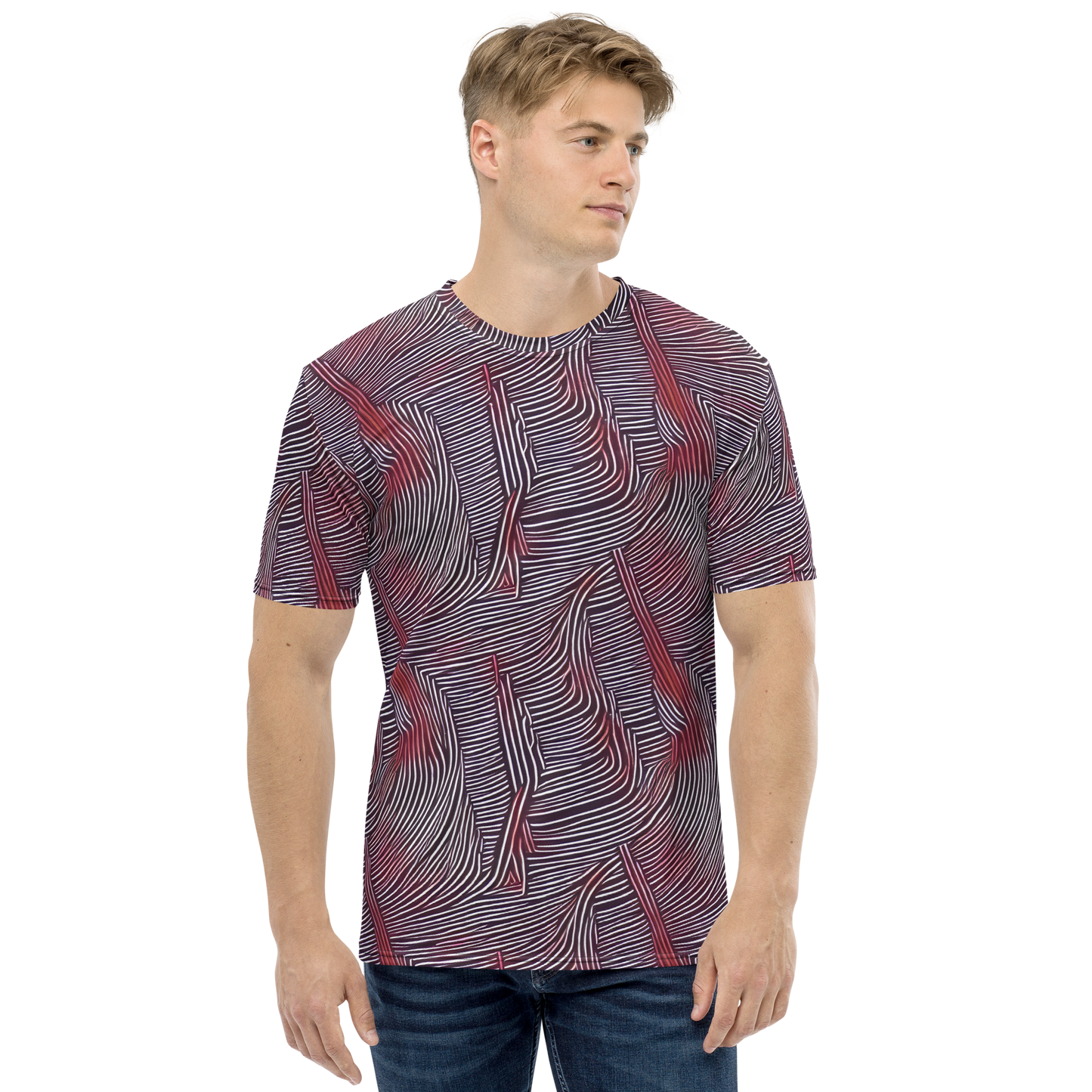 Men's Crew Neck T-Shirt - Nebula Waves