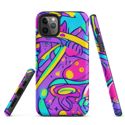 Tough Case for iPhone® - Neon Galaxy Whirl