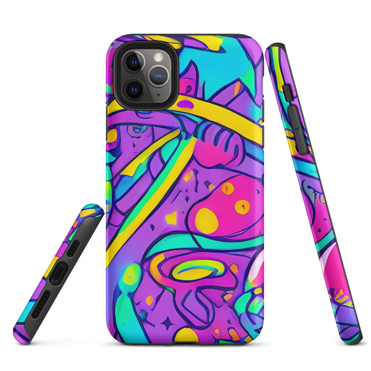 Tough Case for iPhone® - Neon Galaxy Whirl