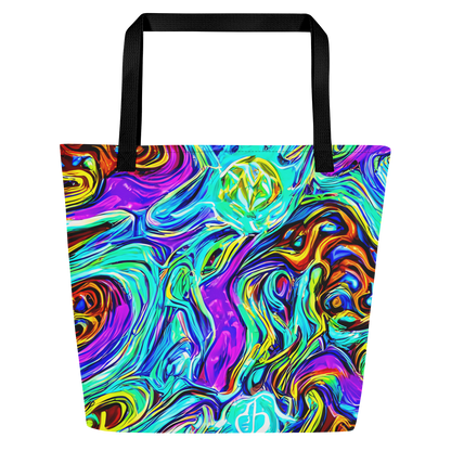 Large Tote Bag w/ Pocket - Mystic Iridescence