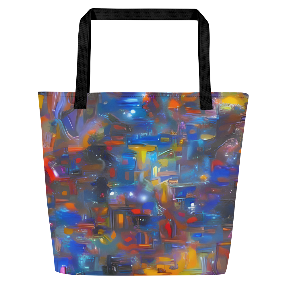 Large Tote Bag w/ Pocket - Abstract Conflux