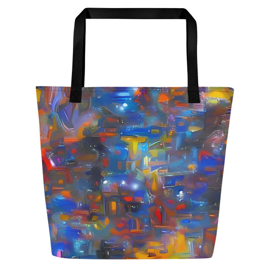 Large Tote Bag w/ Pocket - Abstract Conflux