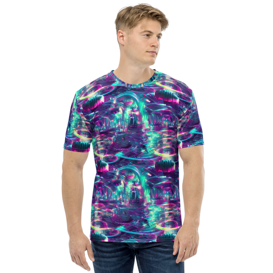 Men's Crew Neck T-Shirt - Synthwave Surge