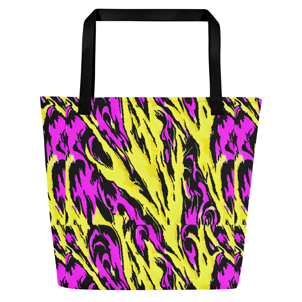 Large Tote Bag w/ Pocket - Neon Savanna