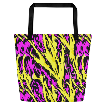 Large Tote Bag w/ Pocket - Neon Savanna