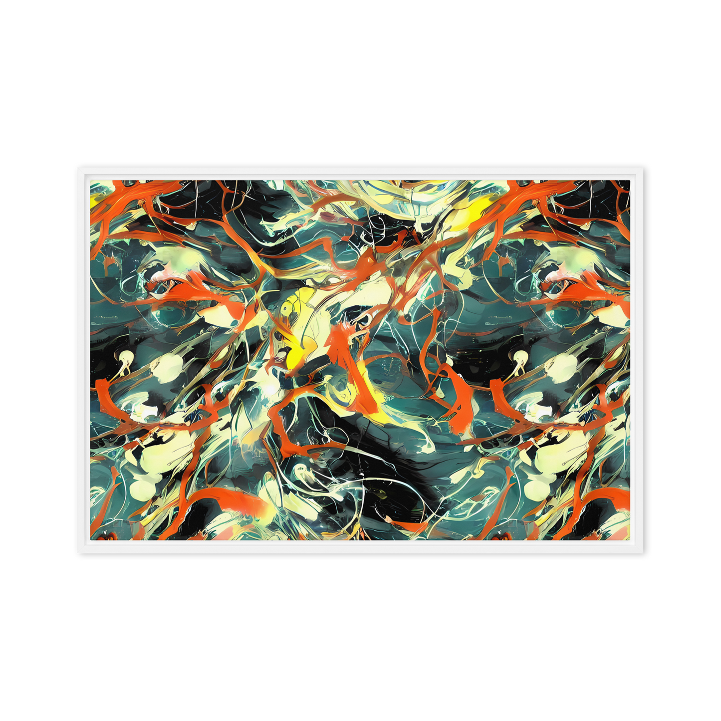 Framed Canvas - Fluid Firestorm