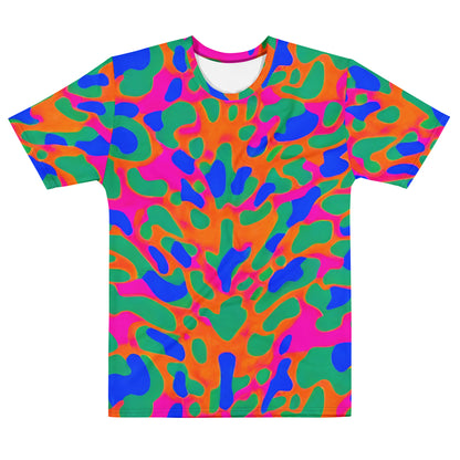 Men's Crew Neck T-Shirt - Fluorescent Camouflage