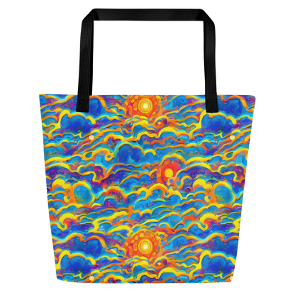 Large Tote Bag w/ Pocket - Chroma Ripple