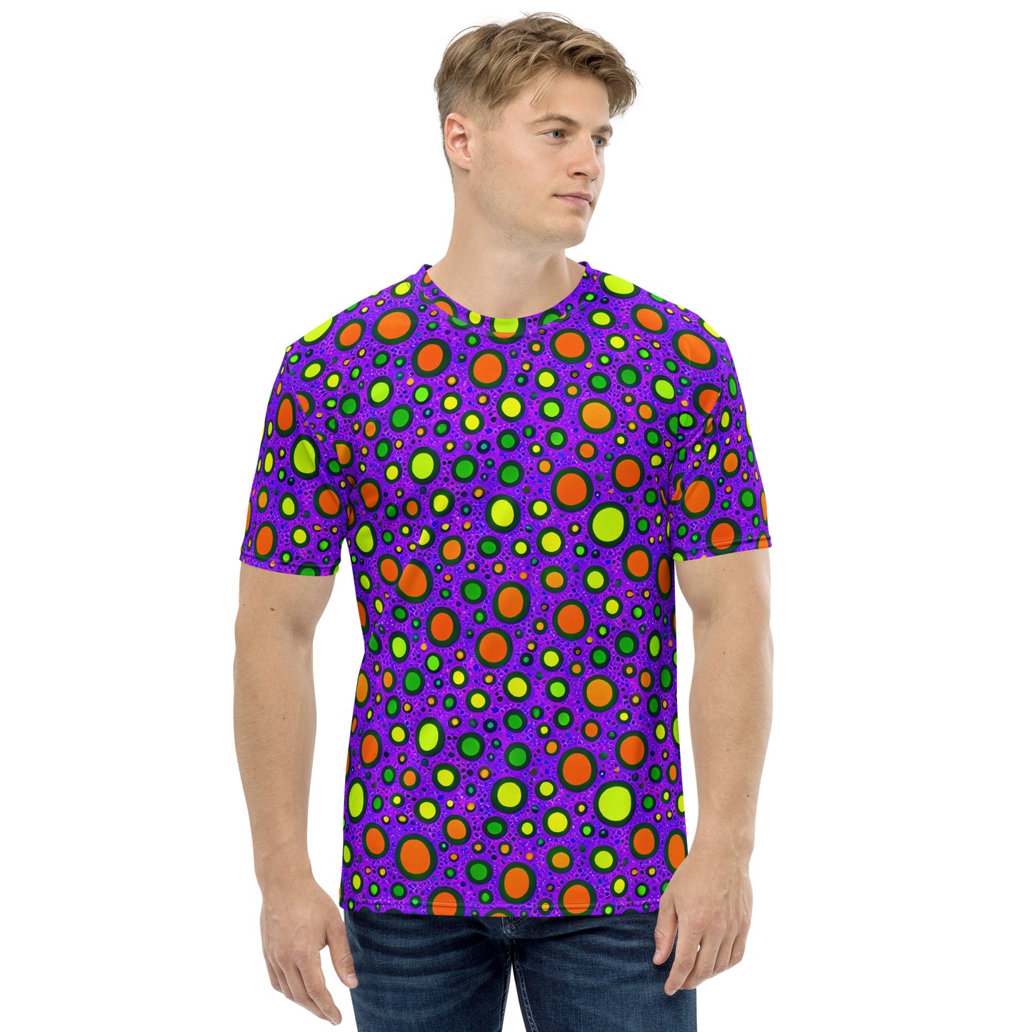 Men's Crew Neck T-Shirt - Luminous Bubbles