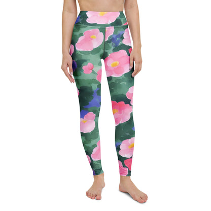 Yoga Leggings - Pink Blossom Serenade