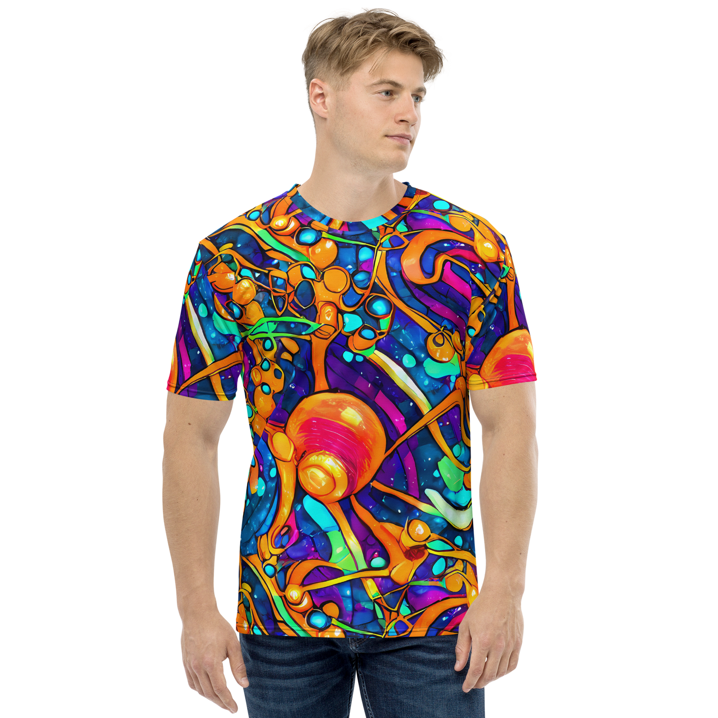 Men's Crew Neck T-Shirt - Iridescent Nebula