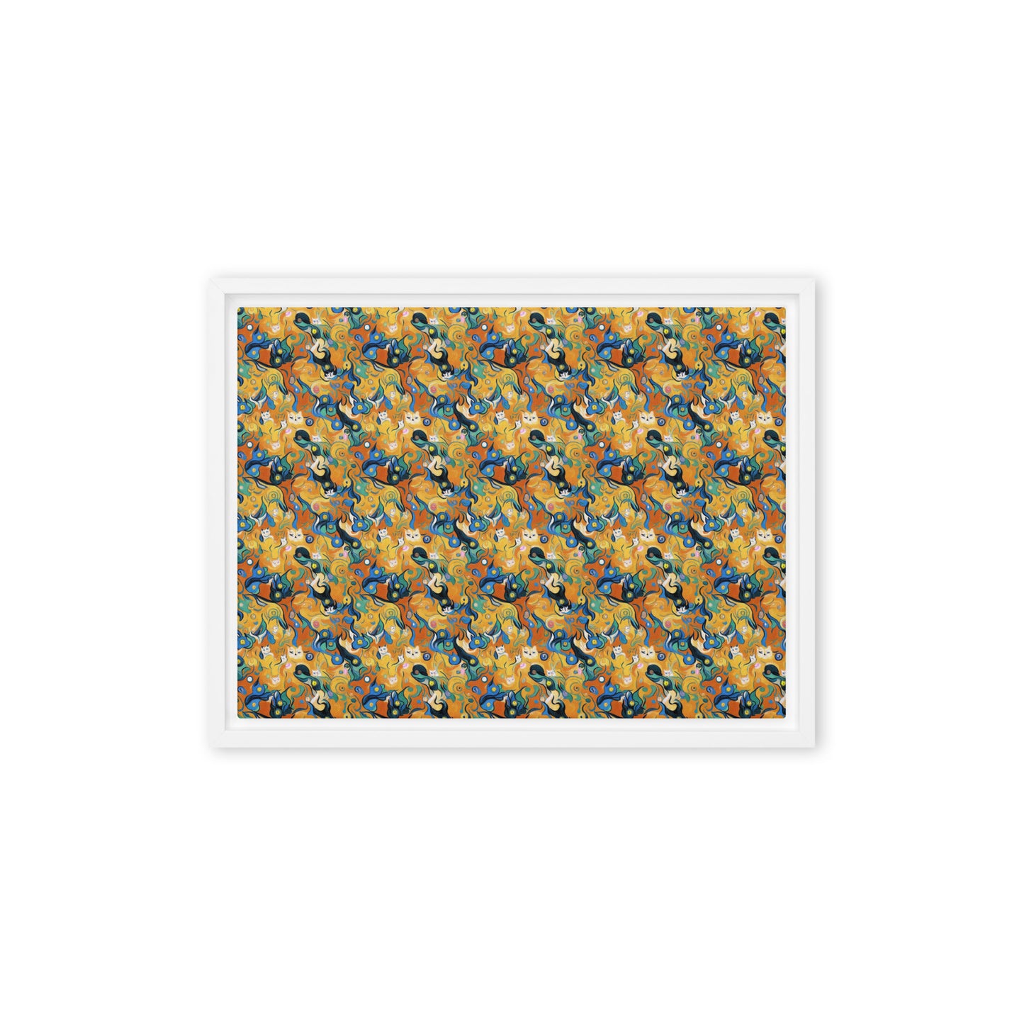 Framed Canvas - Whimsical Feline Dance