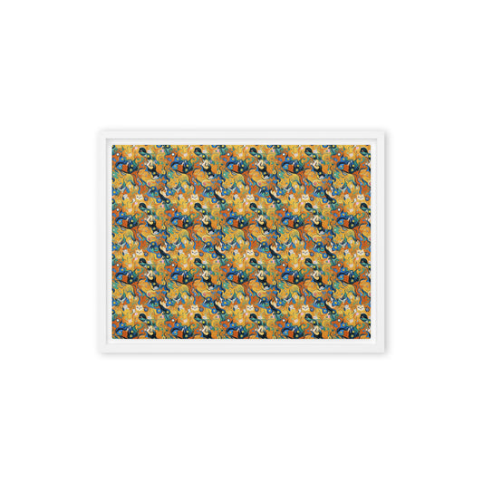 Framed Canvas - Whimsical Feline Dance
