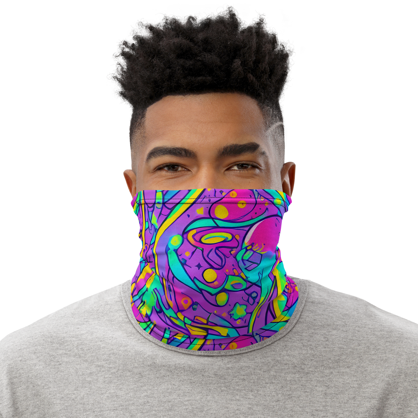 Neck Gaiter - Neon Galaxy Whirl