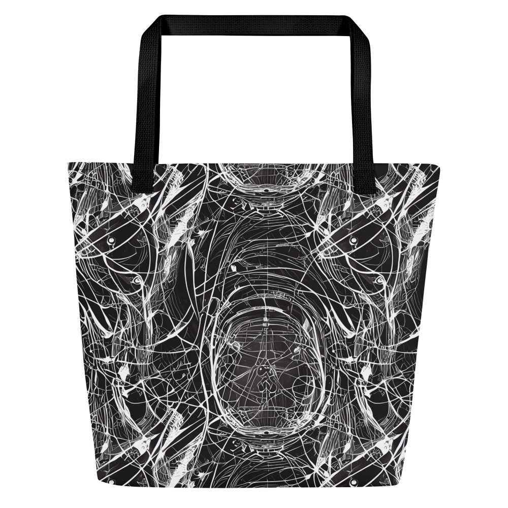 Large Tote Bag w/ Pocket - Nexus of Lines