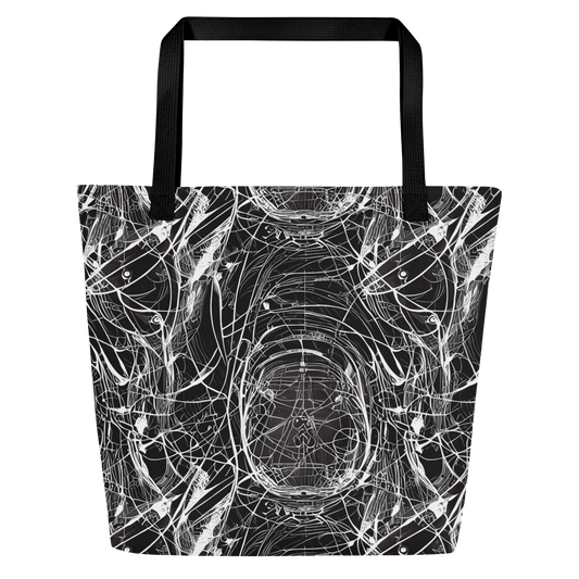 Large Tote Bag w/ Pocket - Nexus of Lines