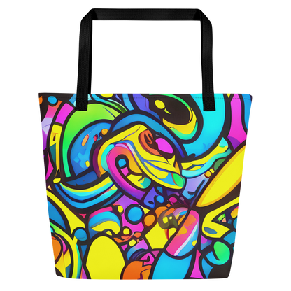 Large Tote Bag w/ Pocket - Kaleidoscopic Flow