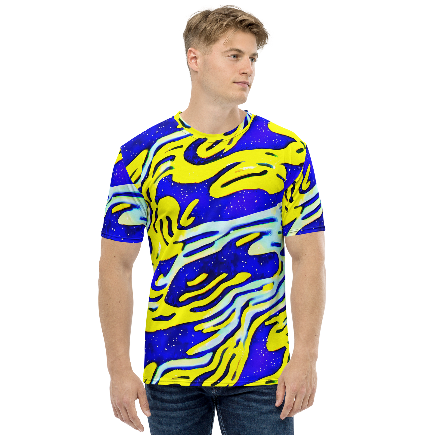 Men's Crew Neck T-Shirt - Electric Horizon