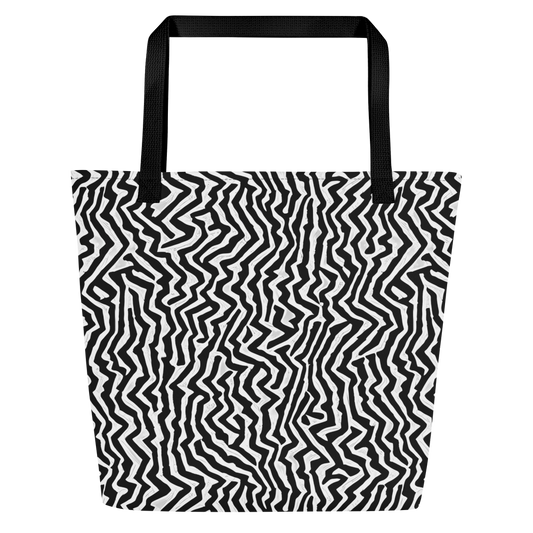 Large Tote Bag w/ Pocket - Static Swirl