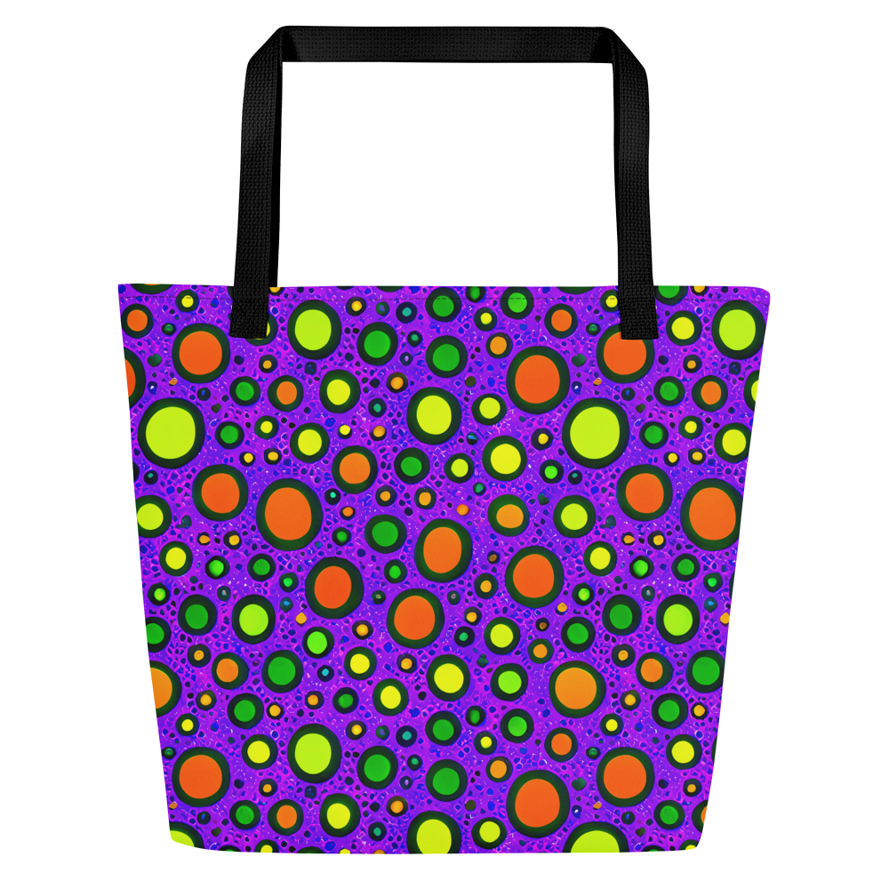 Large Tote Bag w/ Pocket - Luminous Bubbles