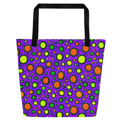 Large Tote Bag w/ Pocket - Luminous Bubbles