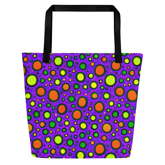 Large Tote Bag w/ Pocket - Luminous Bubbles