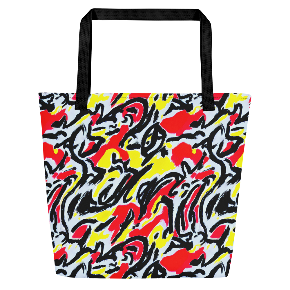 Large Tote Bag w/ Pocket - Cosmic Brushstrokes