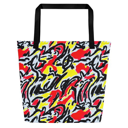 Large Tote Bag w/ Pocket - Cosmic Brushstrokes