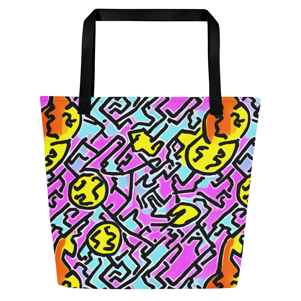 Large Tote Bag w/ Pocket - Punk Doodles