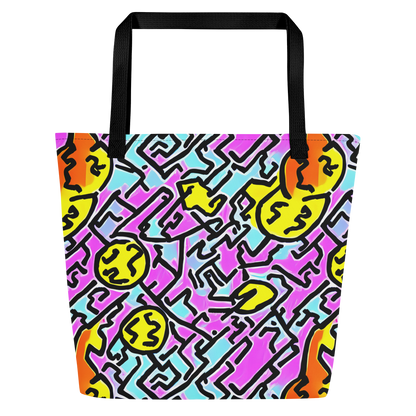 Large Tote Bag w/ Pocket - Punk Doodles