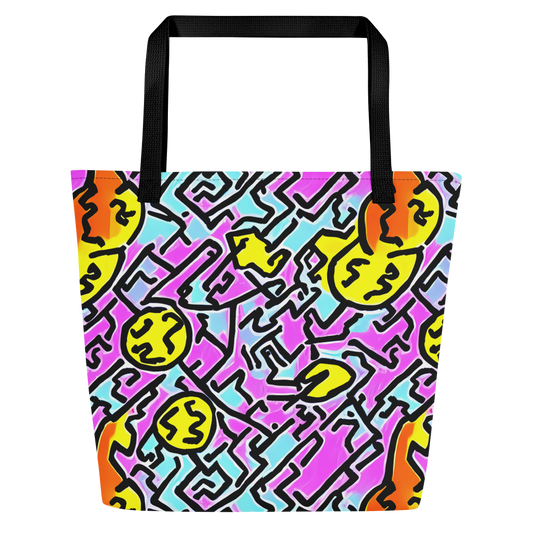 Large Tote Bag w/ Pocket - Punk Doodles