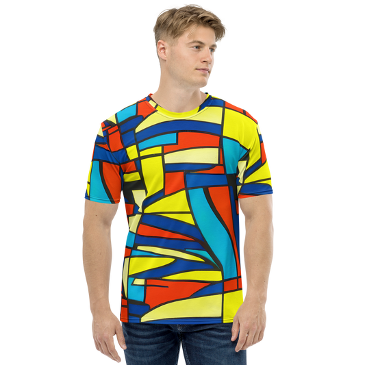 Men's Crew Neck T-Shirt - Neon Fractals