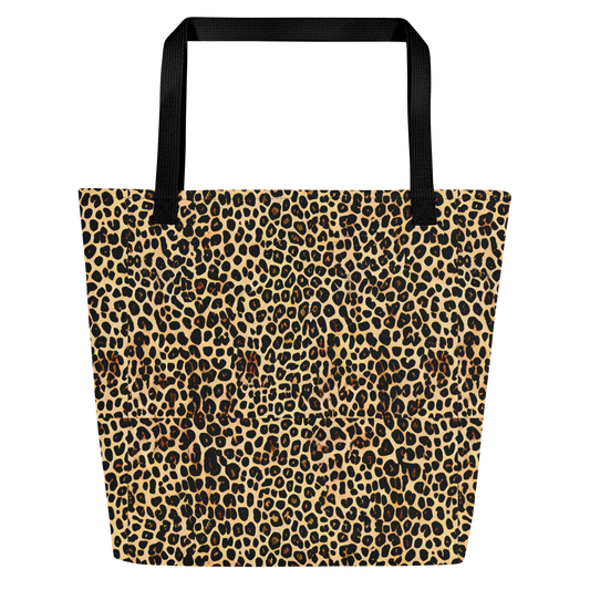 Large Tote Bag w/ Pocket - Cheetah Mosaic