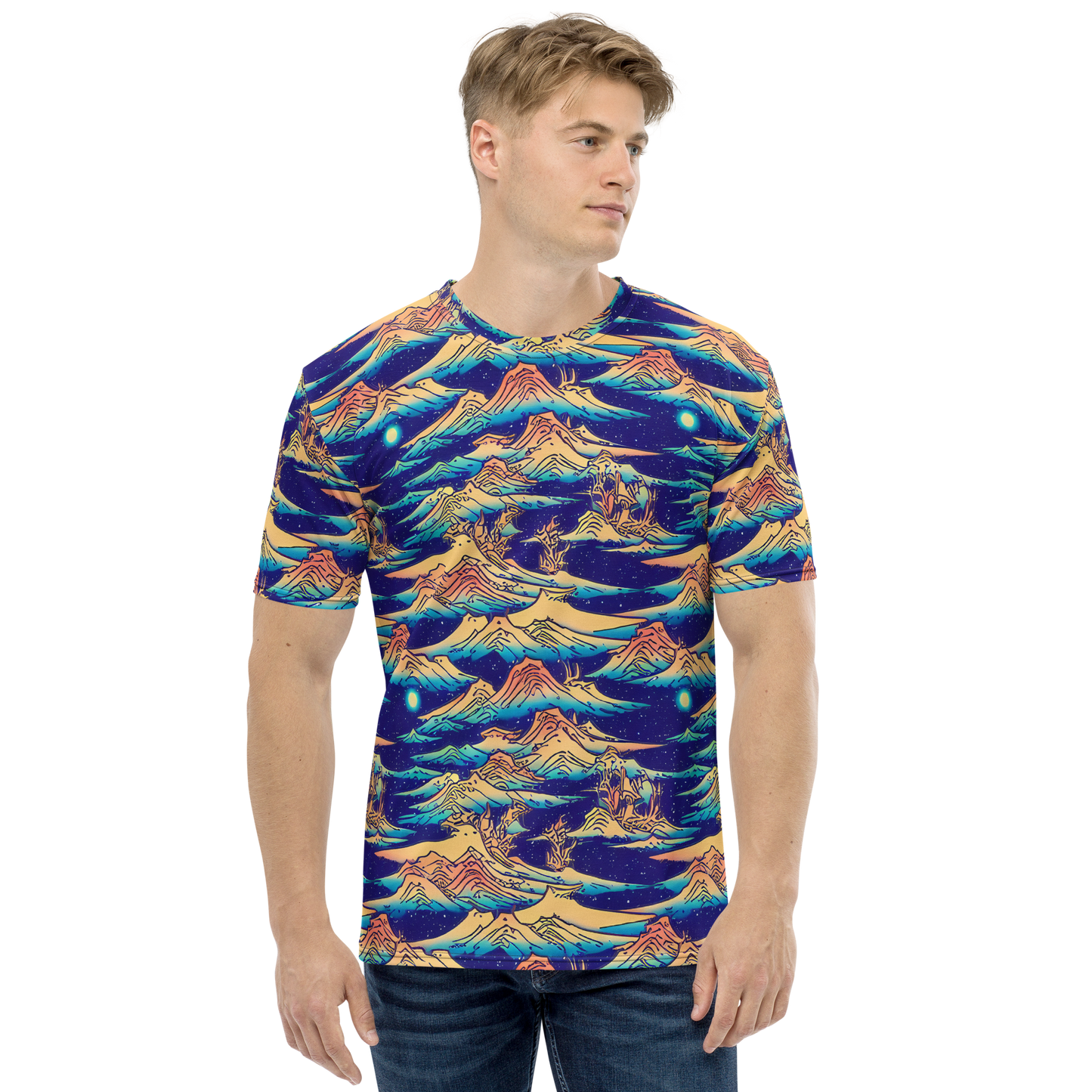 Men's Crew Neck T-Shirt - Mystical Mountain Mirage