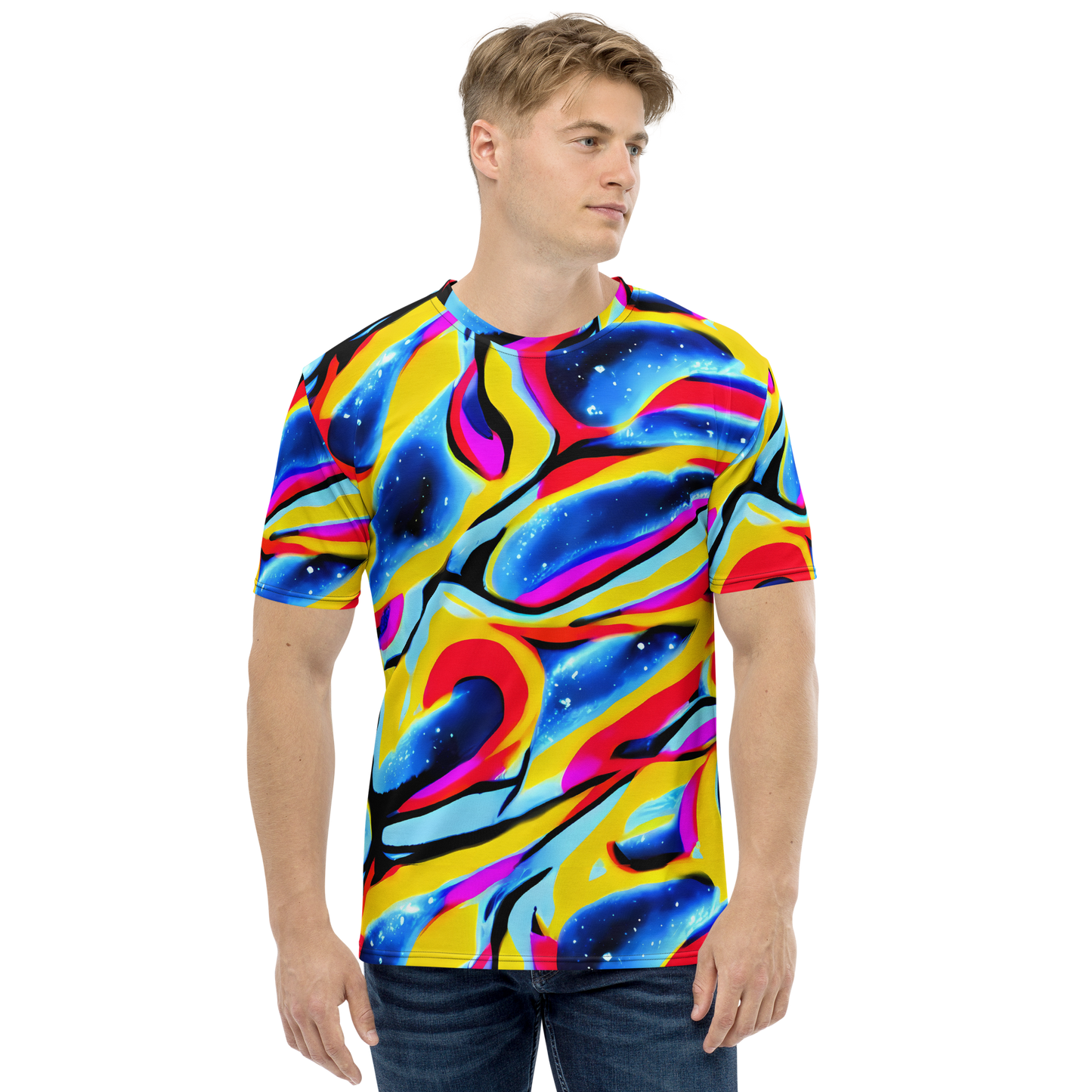 Men's Crew Neck T-Shirt - Electric Dreamscape