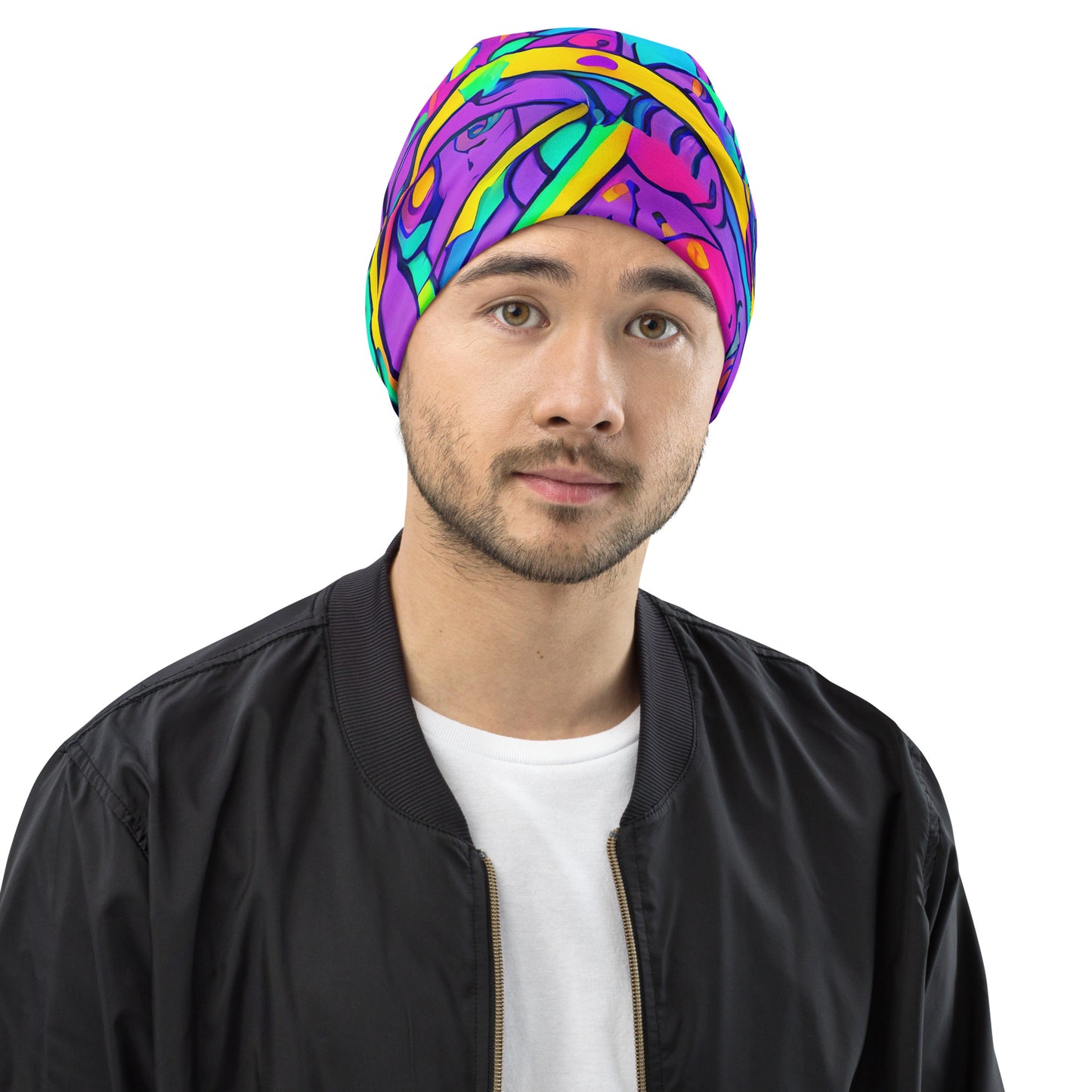 Beanie - Neon Galaxy Whirl