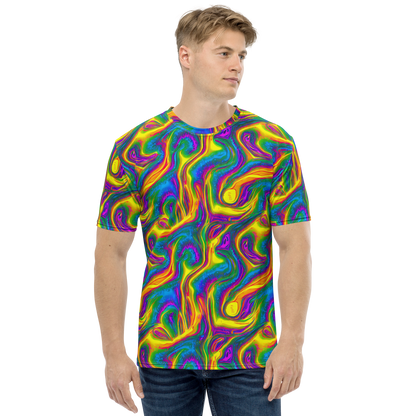 Men's Crew Neck T-Shirt - Electric Aurora