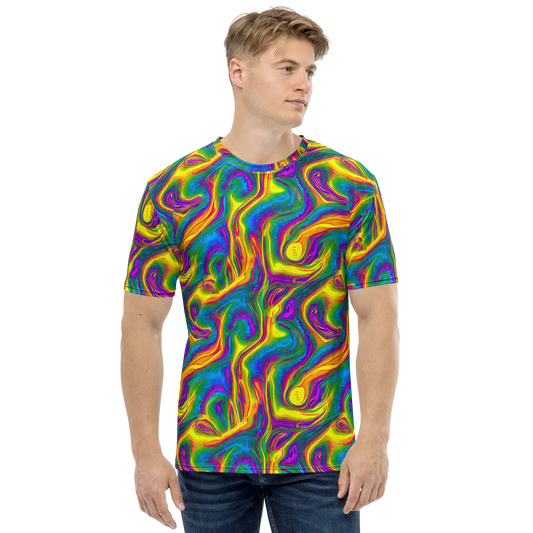 Men's Crew Neck T-Shirt - Electric Aurora