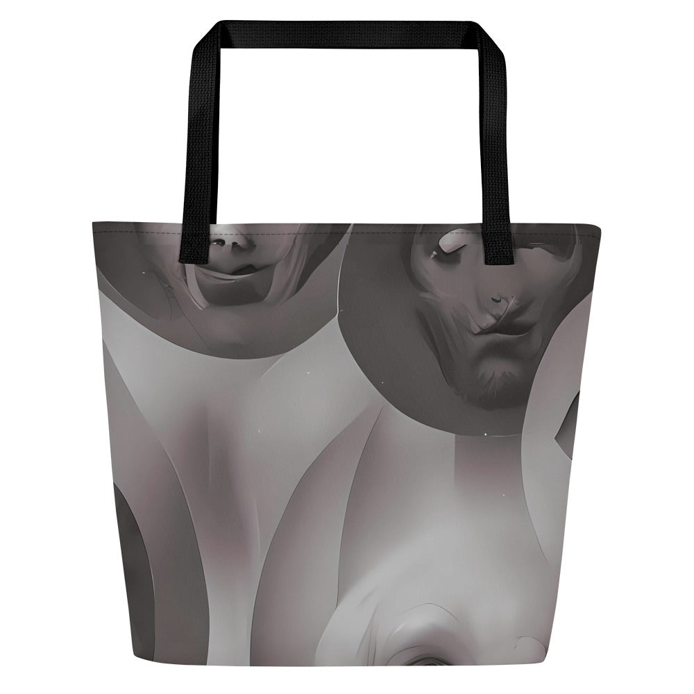 Large Tote Bag w/ Pocket - Phantom Facescape