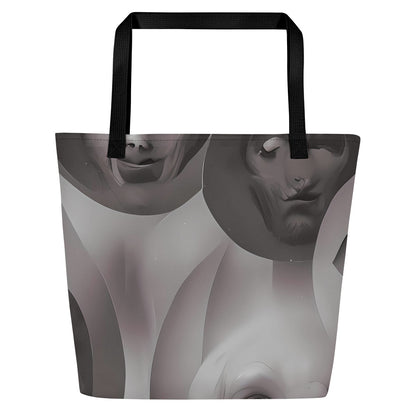 Large Tote Bag w/ Pocket - Phantom Facescape