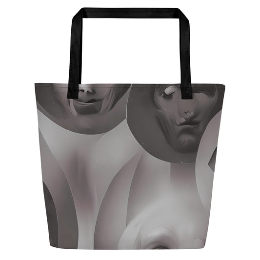 Large Tote Bag w/ Pocket - Phantom Facescape